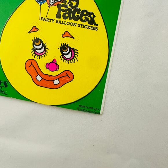 Vintage 1990 Estes Balloon Expressions Little Balloony Faces Party Stickers (2) - Picture 3 of 8
